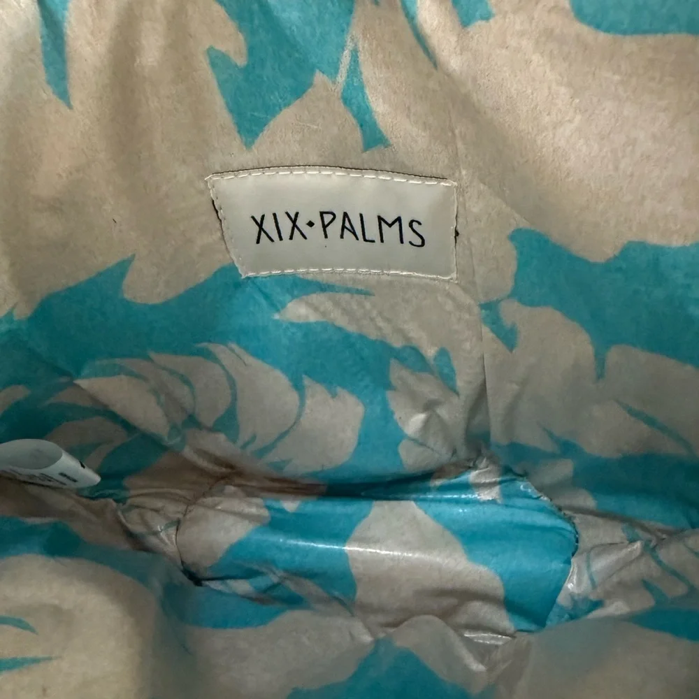 XIX Palms insulated Tan Straw Tote Bag